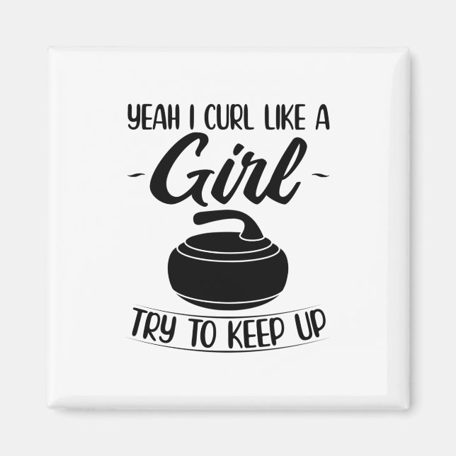 Curling gifts for girls | Curler Sports Team Coach Magnet (Front)
