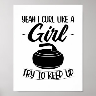 Curling gifts for girls   Curler Sports Team Coach Poster
