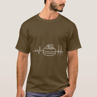 Curling heartbeat curler Winter ice Sports lover C T-Shirt