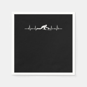 Curling Heartbeat Ice Sports Gift Napkin