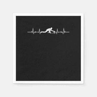 Curling Heartbeat Ice Sports Gift Napkin