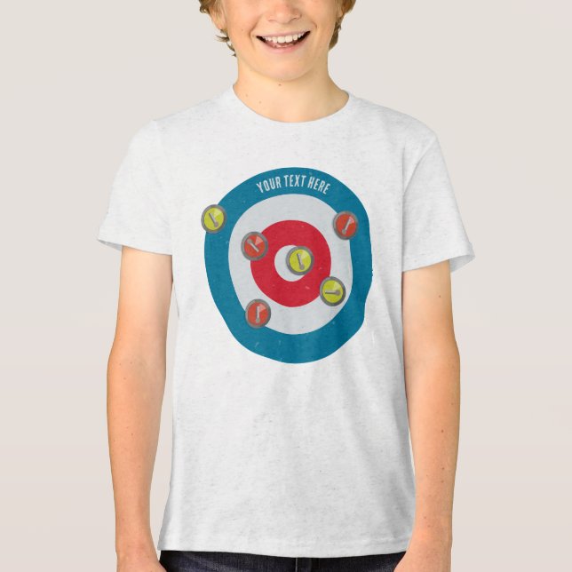 curling House and curling stones top view (Front)