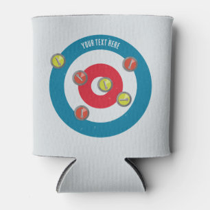curling House and curling stones top view Can Cooler