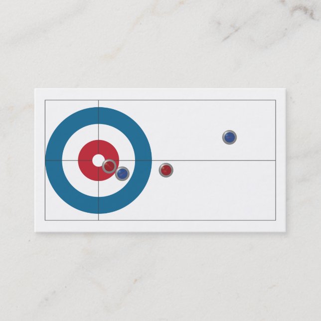 Curling house and rocks business cards (Front)