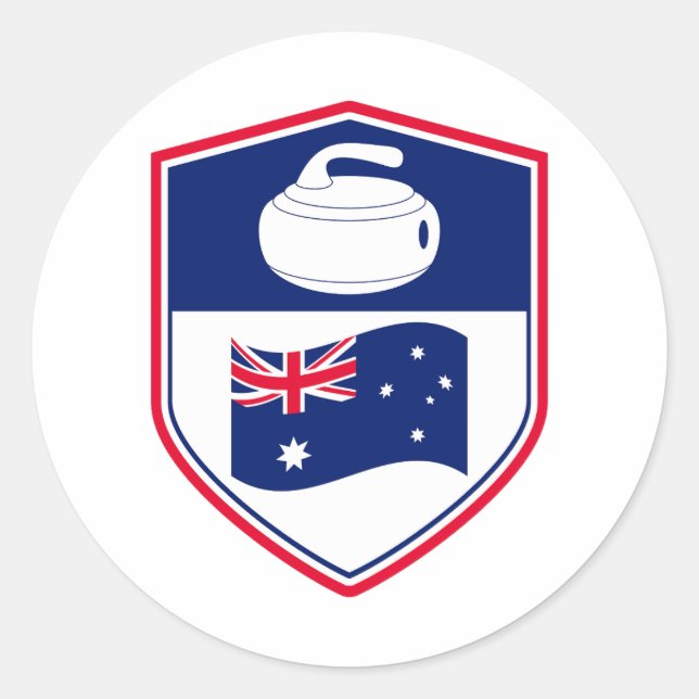 Curling Ice sport Stone Broom Classic Round Sticker (Front)