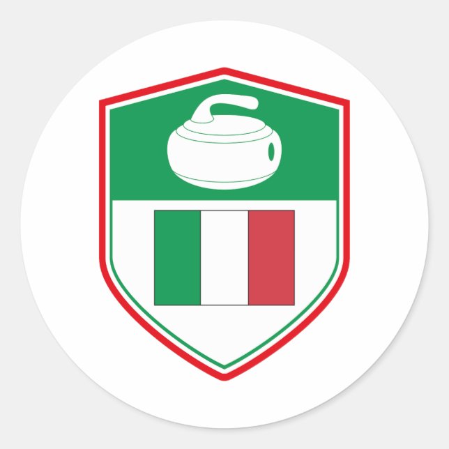 Curling Ice sport Stone Broom Classic Round Sticker (Front)