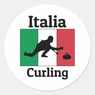 Curling Ice sport Stone Broom Classic Round Sticker