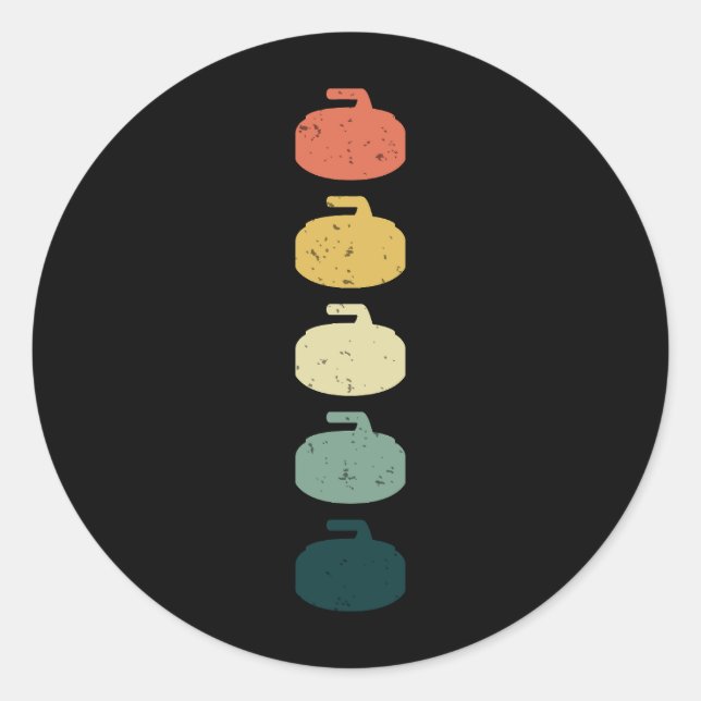 Curling Ice sport Stone Broom Classic Round Sticker (Front)