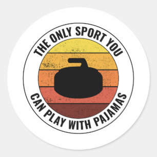 Curling Ice sport Stone Broom Classic Round Sticker