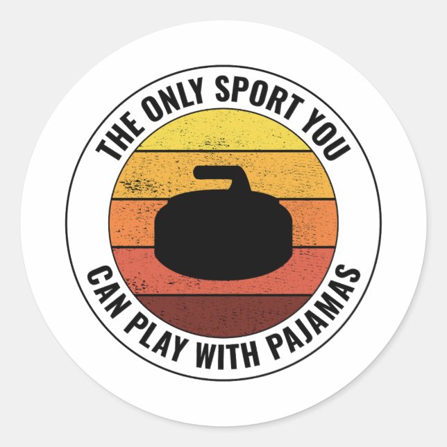 Curling Ice sport Stone Broom Classic Round Sticker (Front)