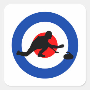 Curling Ice sport Stone Broom Square Sticker