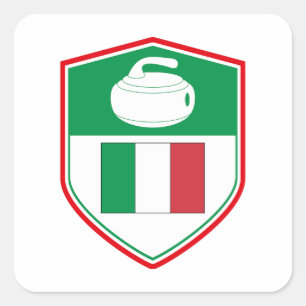 Curling Ice sport Stone Broom Square Sticker