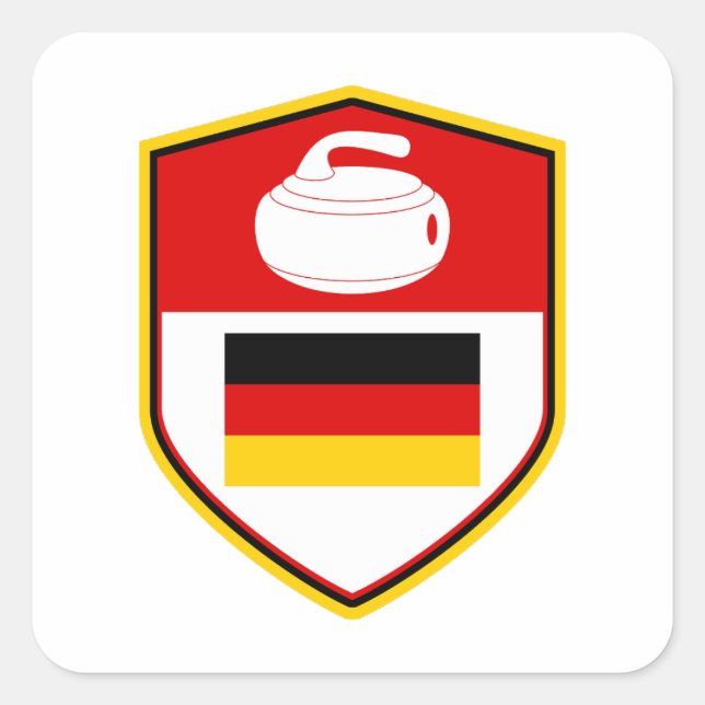 Curling Ice sport Stone Broom Square Sticker (Front)