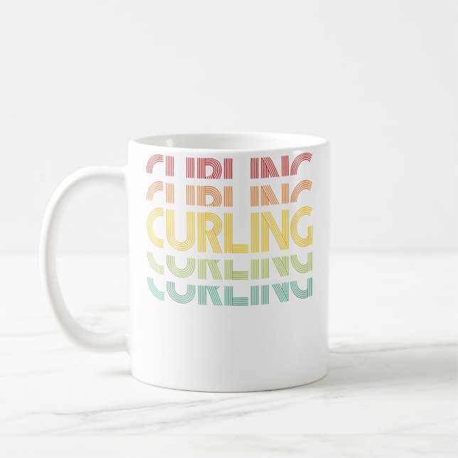 Curling Ice Stick Shooting Coffee Mug (Left)