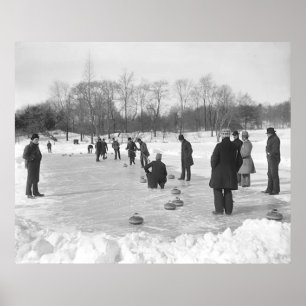 Curling in Central Park NYC Print