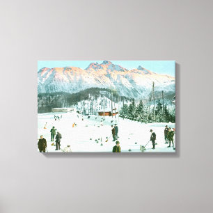 Curling in Switzerland Canvas Print