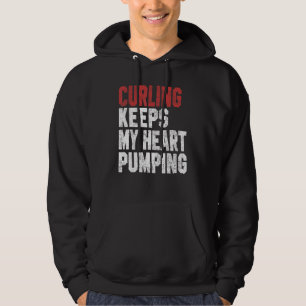 Curling Keeps My Heart Pumping Coach Player Mom Da Hoodie