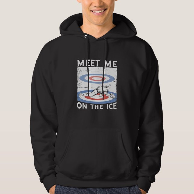 Curling Meet Me On The Ice Winter Sport Curling Pl Hoodie (Front)
