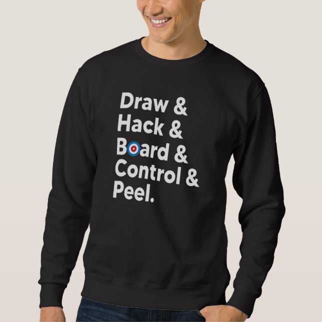 Curling Meme Draw Hack Board Control Peel Curling Sweatshirt (Front)