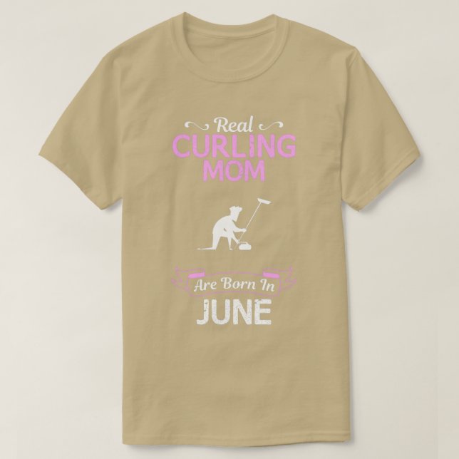 Curling Mum June Funny Design For Gift T-Shirt (Design Front)