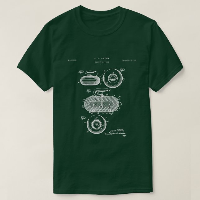 Curling Patent  Stone  T-Shirt (Design Front)