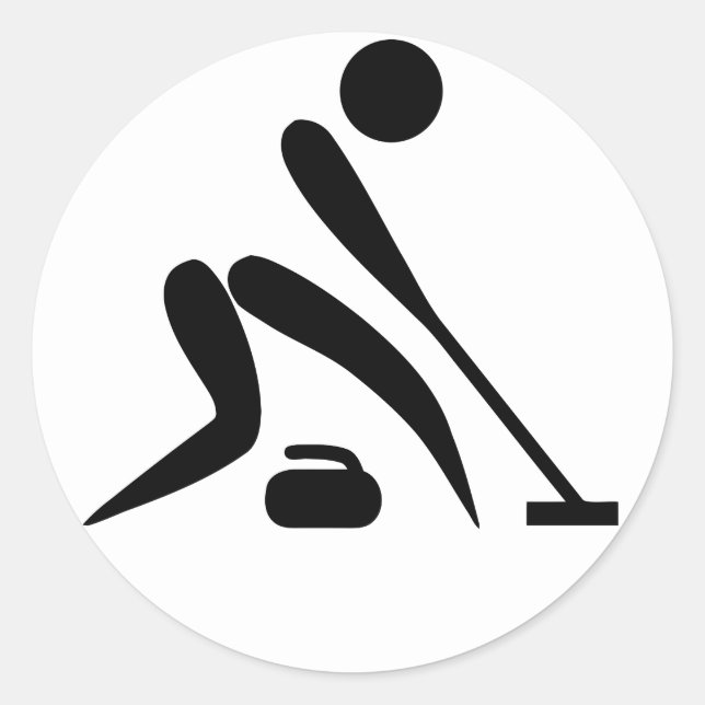Curling Pictograph Classic Round Sticker (Front)