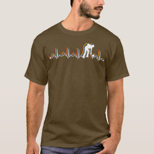 Curling Retro Heartbeat EKG Vintage 80s T-Shirt
