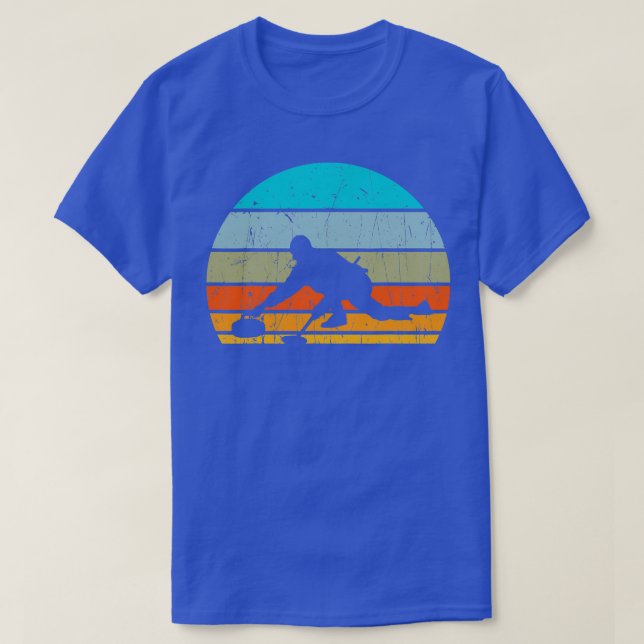 Curling retro vintage Curling lovers T-Shirt (Design Front)