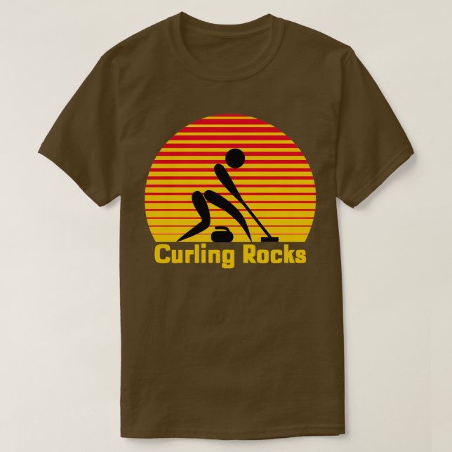 Curling Rocksretro1 T-Shirt (Design Front)