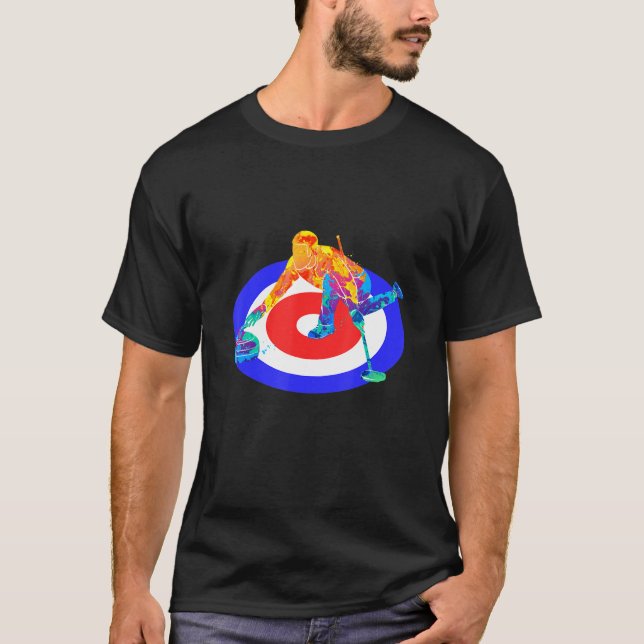 Curling Shirt American Flag Curling Player (Front)