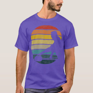 Curling Silhouette On A Distressed Retro Sunset T-Shirt