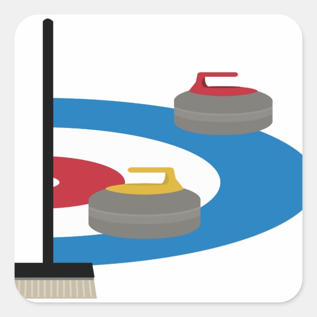 Curling Sport Square Sticker (Front)