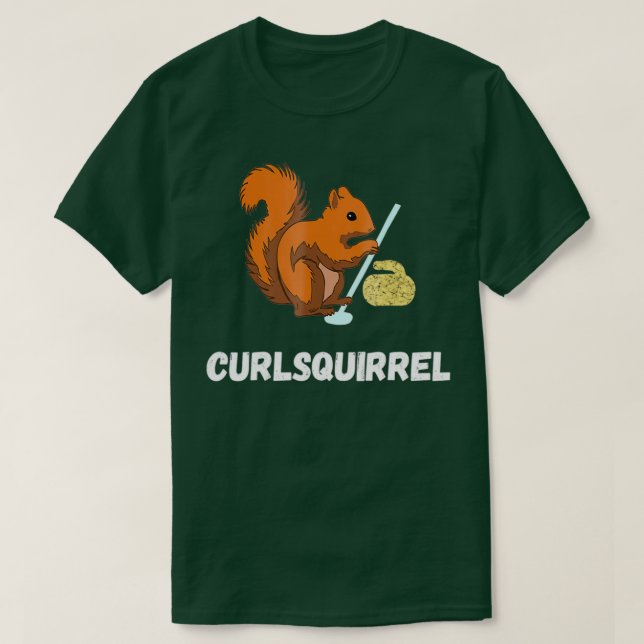 Curling Squirrel Curler Roden Winer Spor T-Shirt (Design Front)