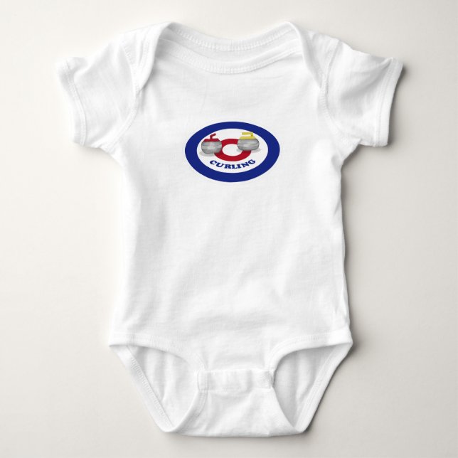 Curling stone baby bodysuit (Front)