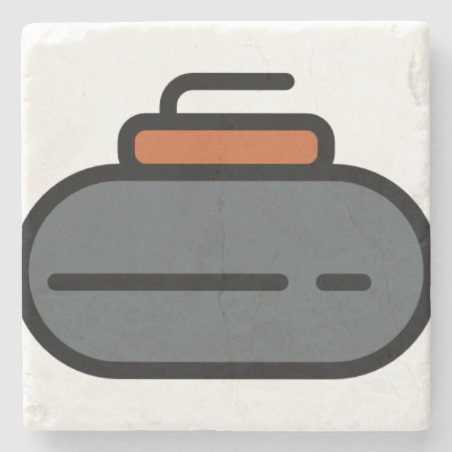 curling stone coaster (Front)