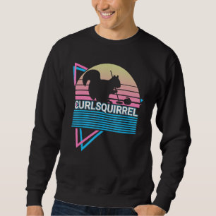 Curling Stone Curling Player Retro Curlsquirrel Sweatshirt