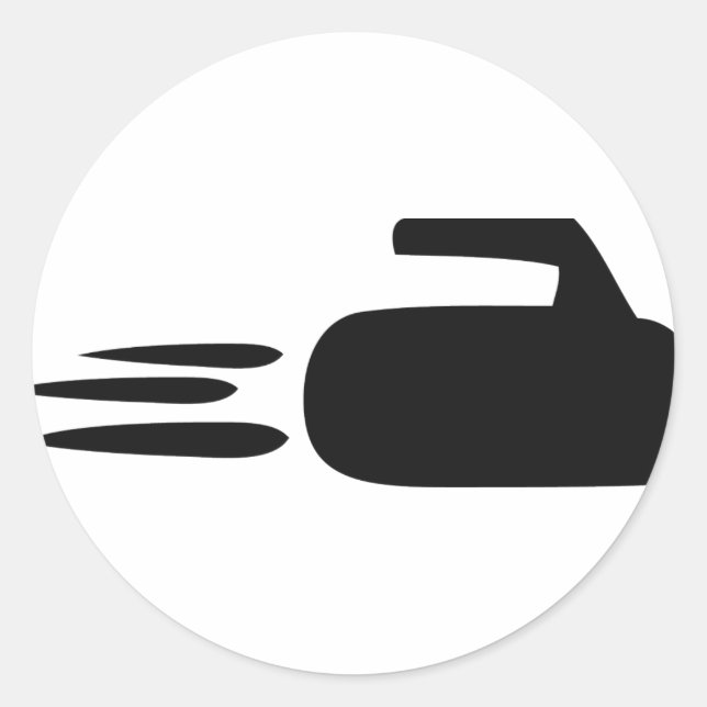 curling stone icon classic round sticker (Front)