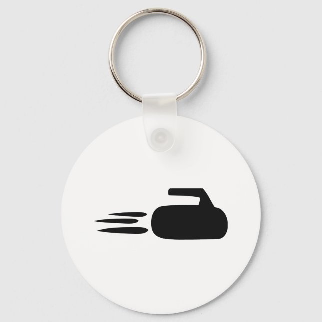 curling stone icon key ring (Front)