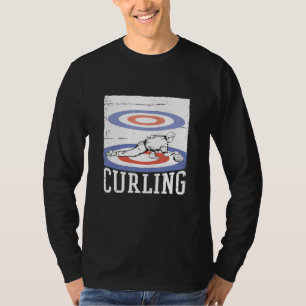Curling Stone Retro Vintage Winter Ice Sports Outf T-Shirt