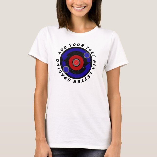 Curling Stone rolling like the Earth's orbit T-Shirt (Front)