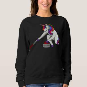 Curling Stone Unicorn Curler Winter Sports Sweatshirt