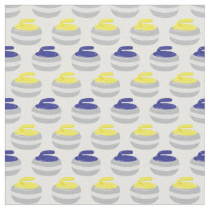 Curling Stones Ice Sports Patterned Fabric