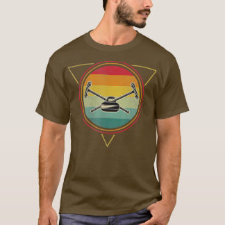 Curling Stones  Retro Vintage Curling Player  T-Shirt