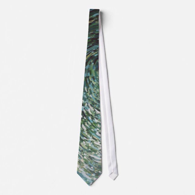 Curling Surf Ocean Wave Tie Blue & Green by Juul (Front)