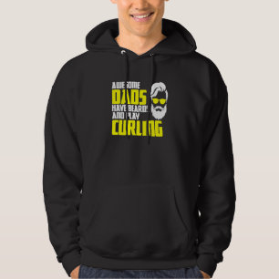 Curling team father's day beard  curling player hoodie