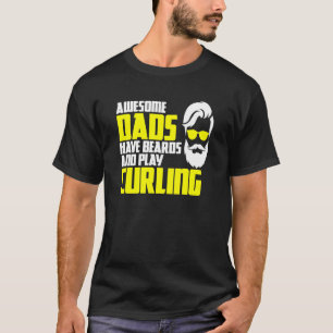 Curling team father's day beard curling player T-Shirt
