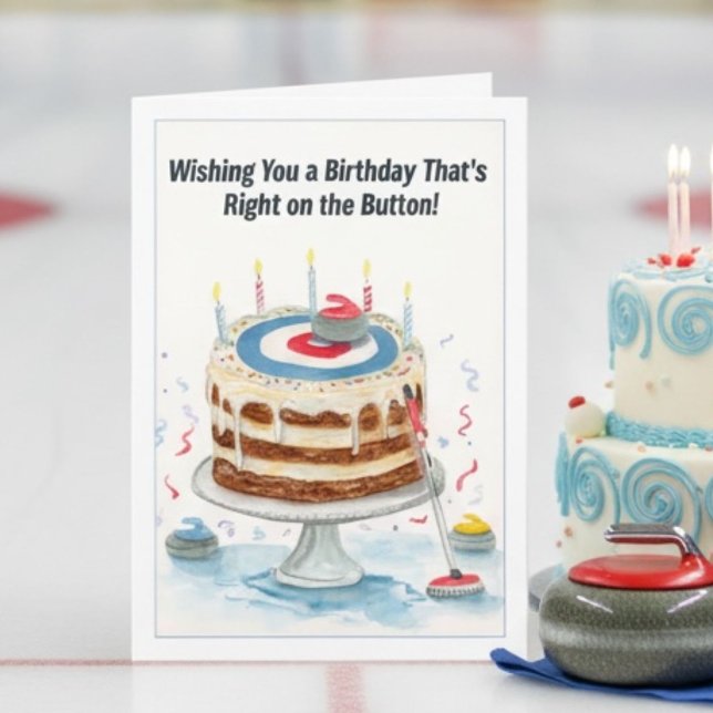 Curling Themed Birthday Cake Card (Creator Uploaded)