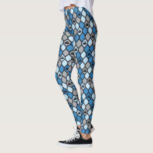 Curling Tile Leggings - Blue/Grey