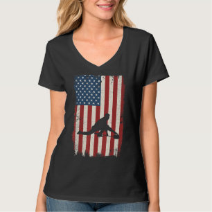 Curling Usa American Flag Curling Stone Rock Wome T-Shirt
