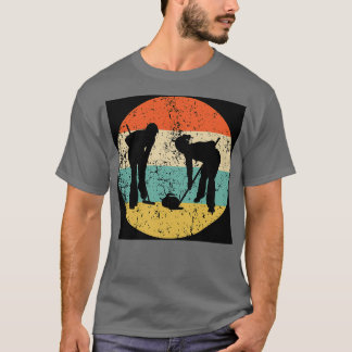 Curling Vintage Retro Curler Sticker T-Shirt